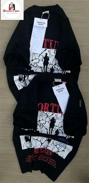 T-shirt noir imprimé