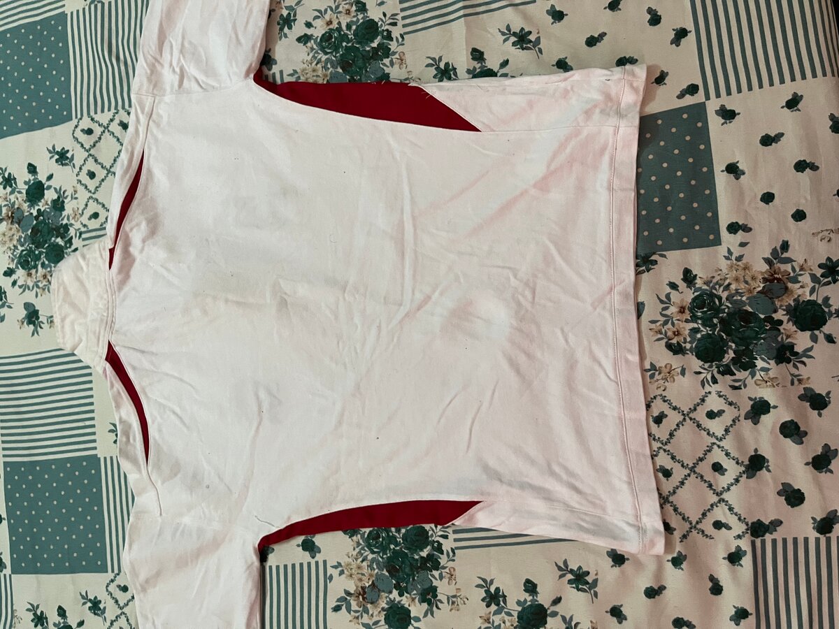 Maillot de rugby blanc rouge