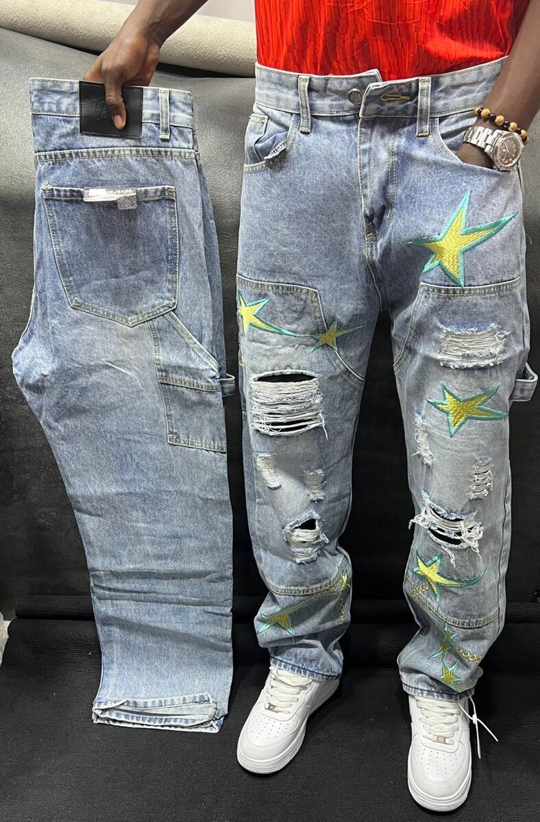 Jeans en denim artistique