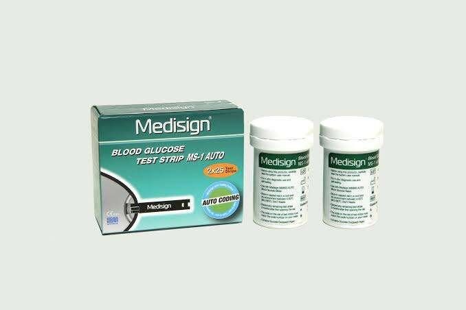 MEDSIGN GLUCOMETER 50 SUGAR TESTING STRIPS 2 X 25