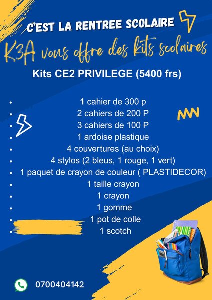 Kit Scolaire CE2 Privilege