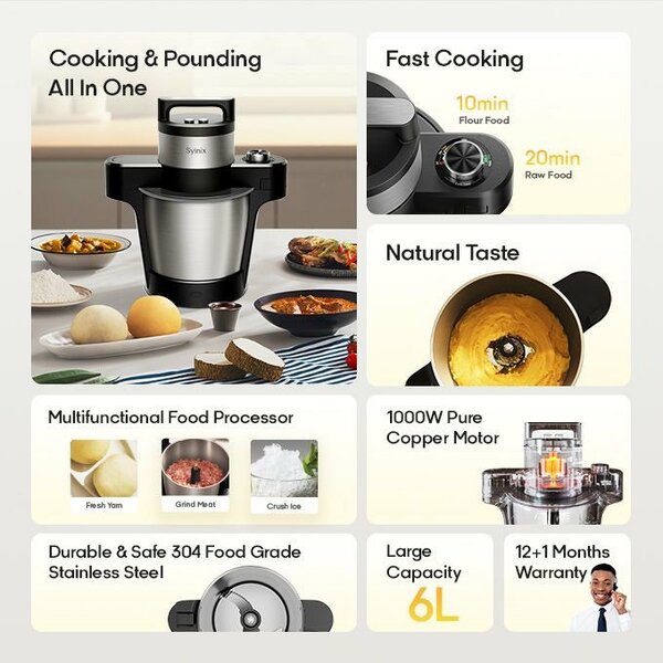 Synix SFM60E1 6L Capacity Multifunctional Eco Cooking And Po