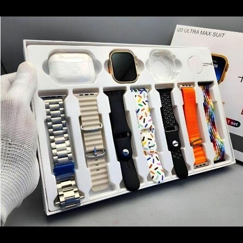 i20 ultra Max Suit Smart Watch and Wireless Earphones