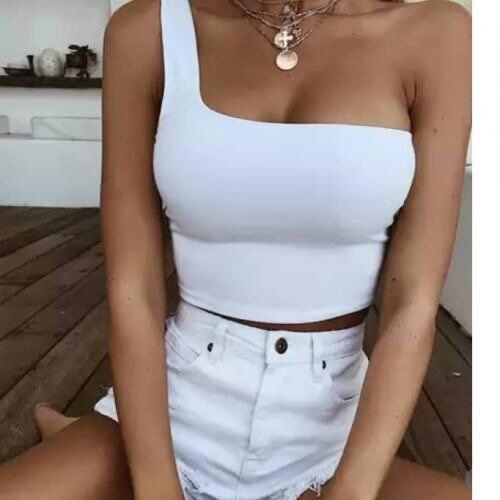 Top asymétrique blanc chic