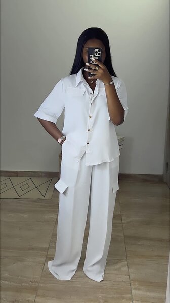 Ensemble élégant pantalon chemise femme