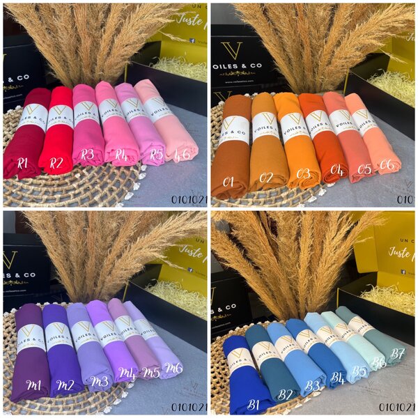 Lot de 3 voiles en crêpe