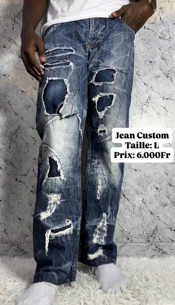 Jean Custom Déchiré Homme