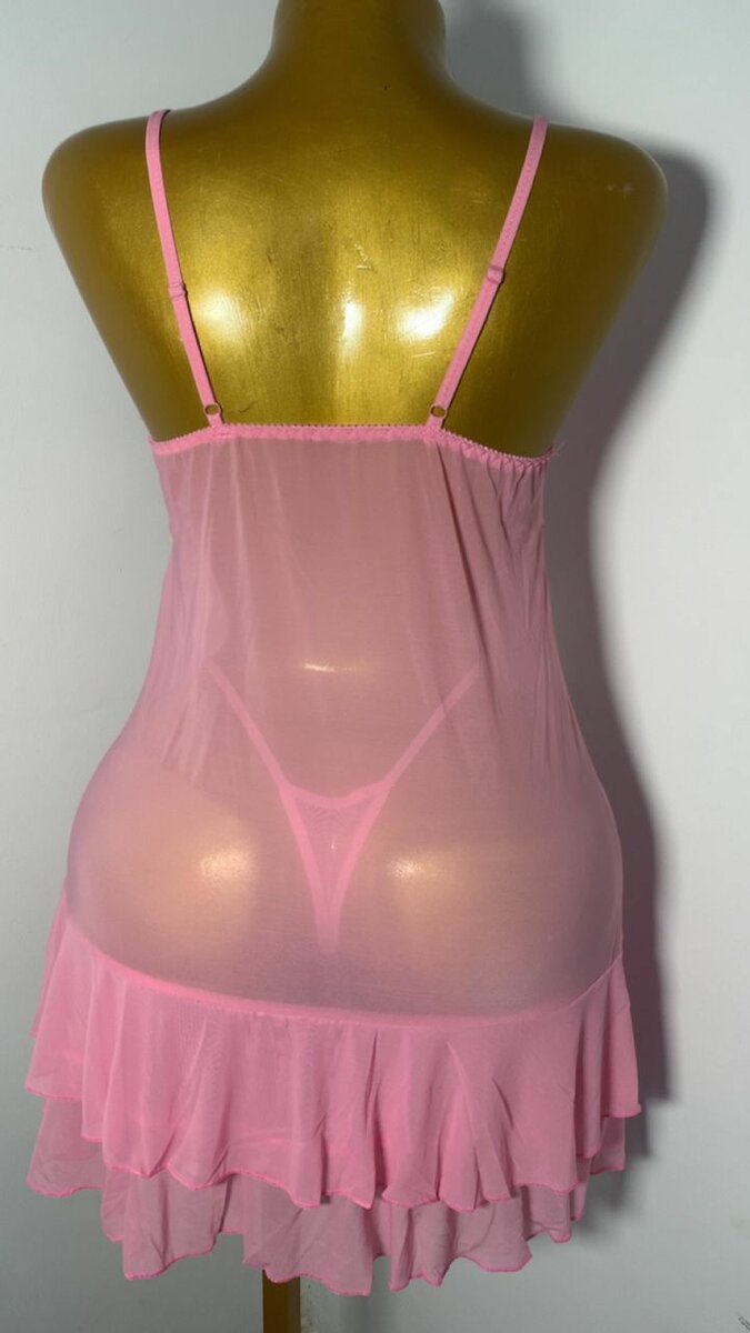 Nuisette Sexy en Dentelle Rose