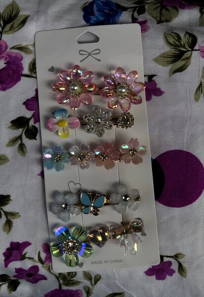 Lot de Barrettes Fleurs