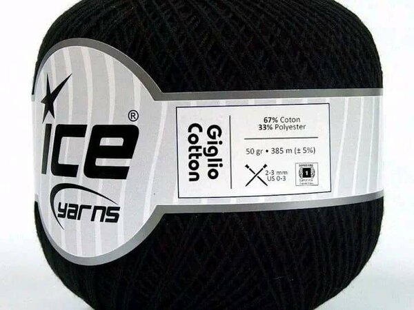 Fil à tricoter coton noir