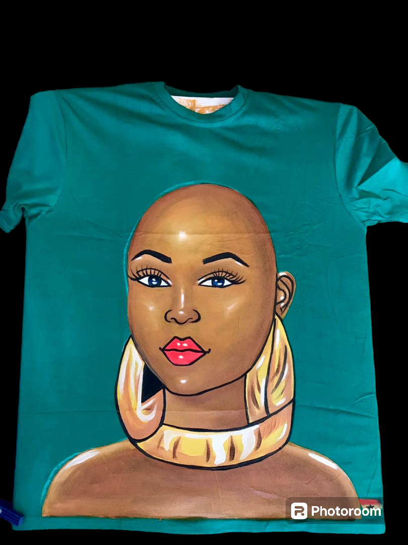 Handpainted t-shirts made in Ghana by Mirada Collections.