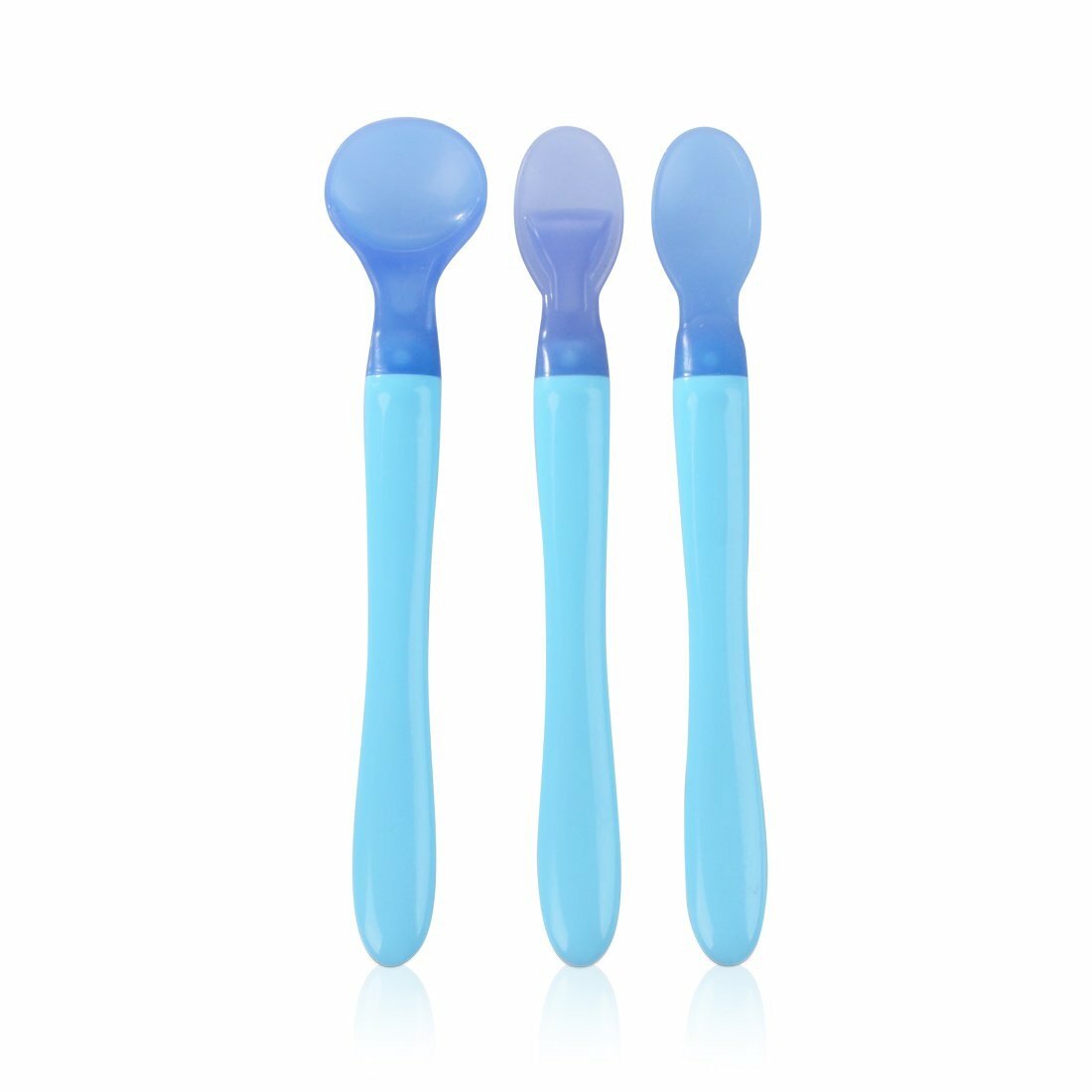 3 pack multistage silicone infant spoon - blue/pink colors
