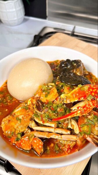 Okro soup accompagn placali