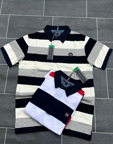 Polo rayé élégant homme