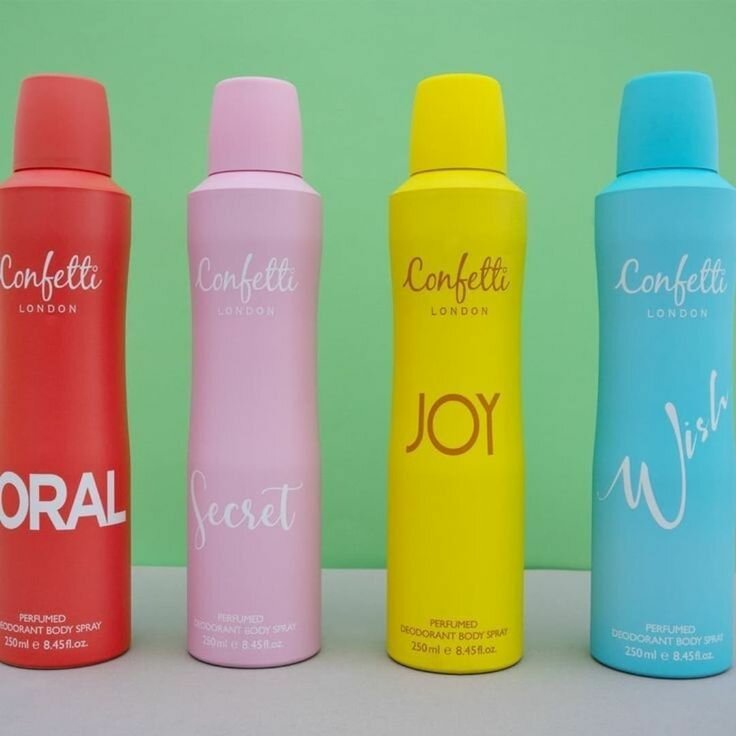 Confetti deodorant spray