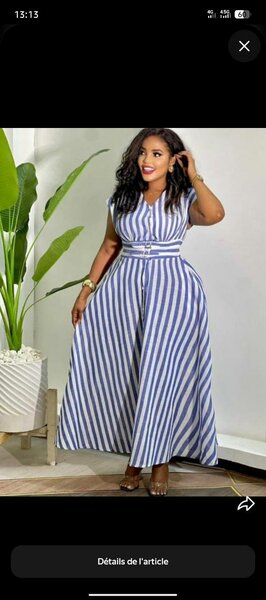 Robe Maxi Rayée Élégante