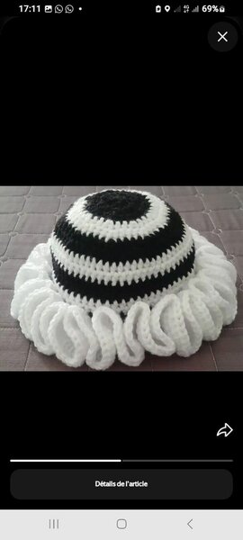 Chapeau tricoté noir et blanc