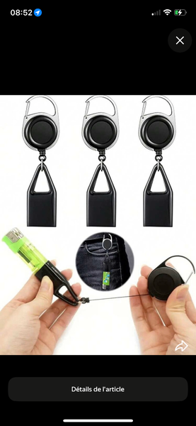Porte-clés enrouleur pratique