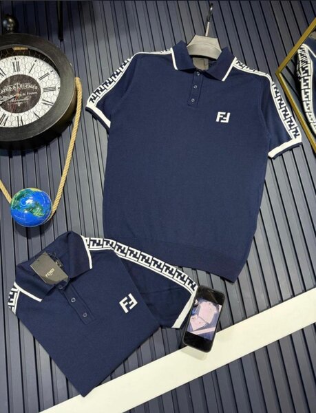Polo bleu tendance homme