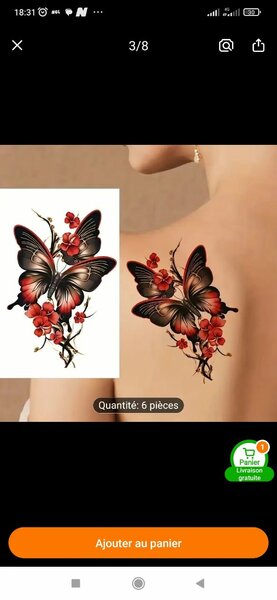Tatouages Papillon Temporaires