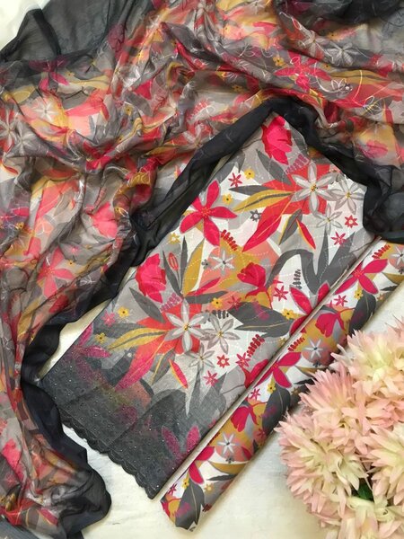 Swiss lawn digital print 3 pc