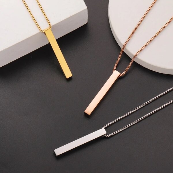 Rose Gold Bar Necklace