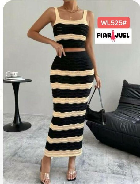 Ensemble Rayé en Tricot Élégant