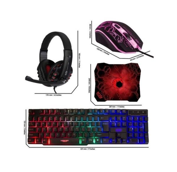 Ensemble Gaming RGB 4 pièces