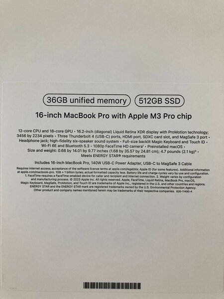Apple Macbook Pro 16" M3 Pro