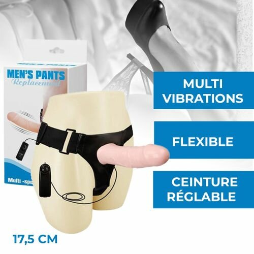 SEXTOYS Gode Ceinture Creux Vibrant Réaliste - 17,5 Cm