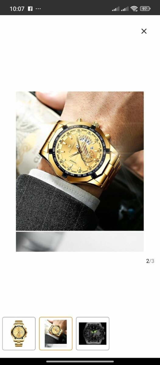 Montre homme élégante en or