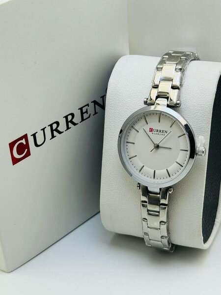 Montre-bracelet Curren en argent avec cadran blanc