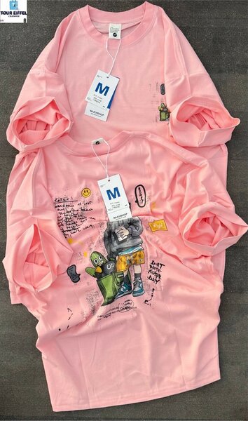 T-shirt en coton rose tendance