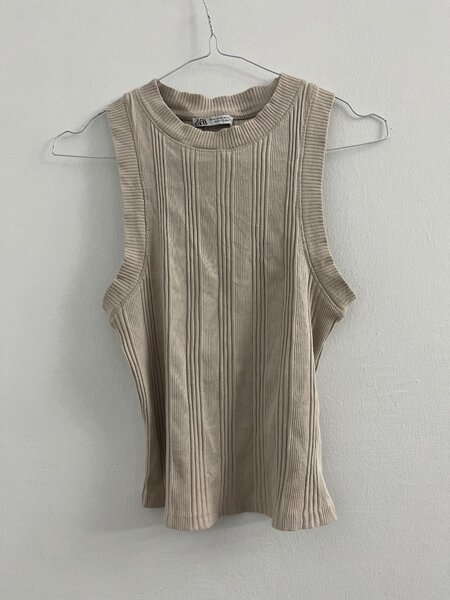 Débardeur zara en maille beige
