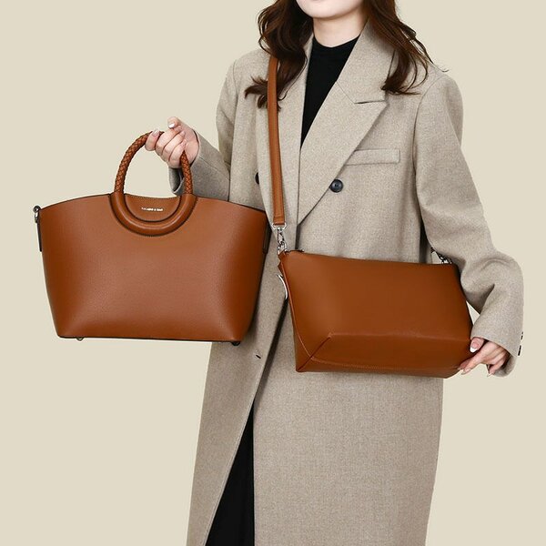 Sac à main en cuir marron