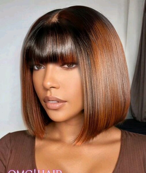 Perruque Bob Brune Ombre