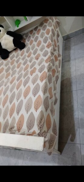 Cute Space Theme Kids Bed with Toy Section + Free Side Table