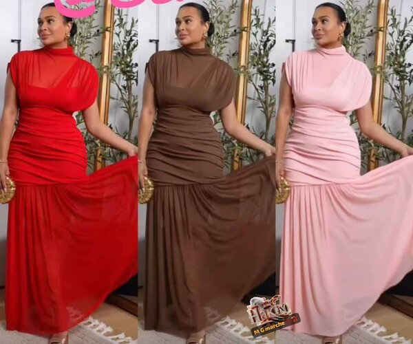 Robe élégante plissée femme