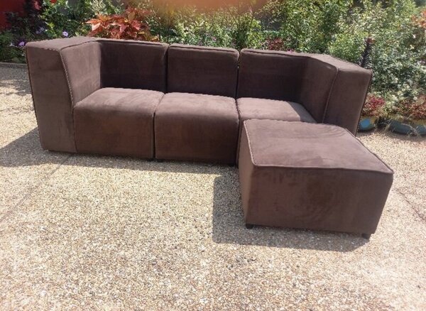 Mirco suede large 3 seater sofa/ottoman & free armchair