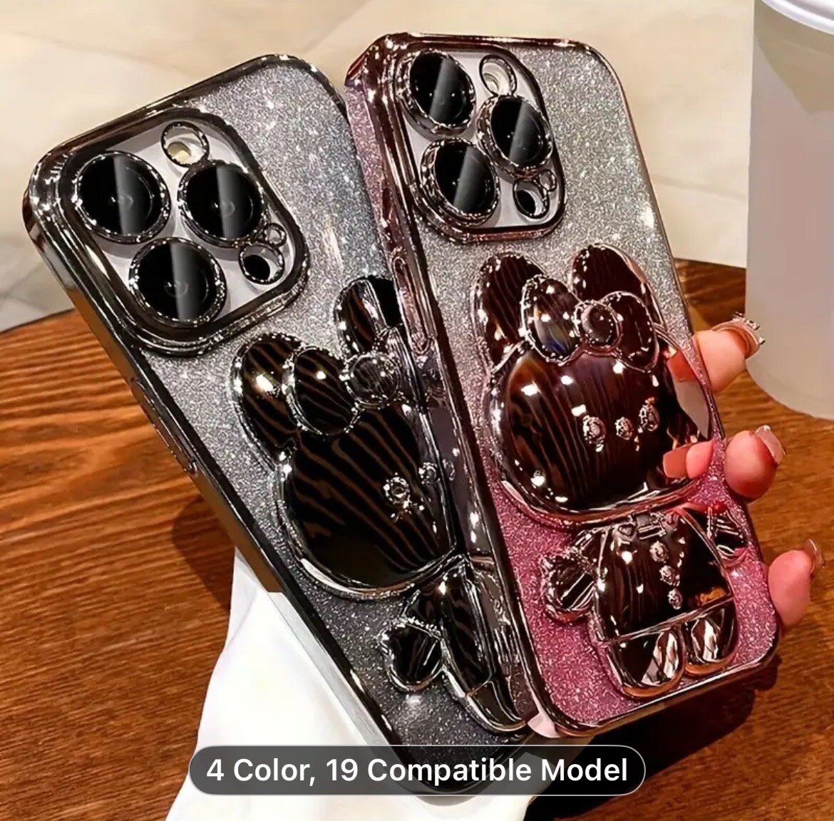 Coque Brillante Support Mobile