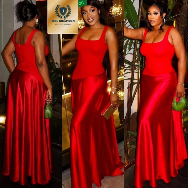 Robe Longue Rouge Élegante