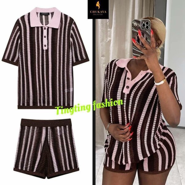 Ensemble polo rayé été