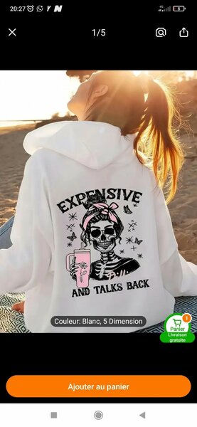 Sweat à Capuche Imprimé Femme