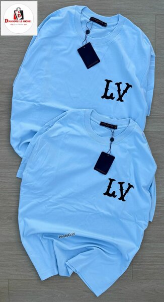 T-shirt bleu avec logo LV