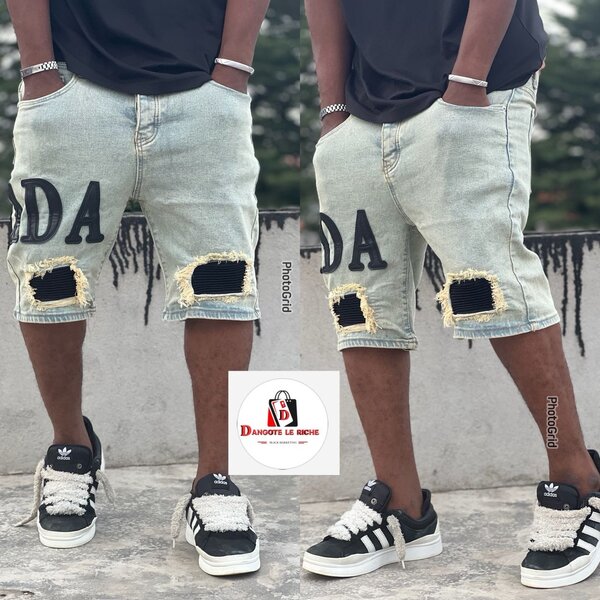 Shorts en jean usé pour hommes