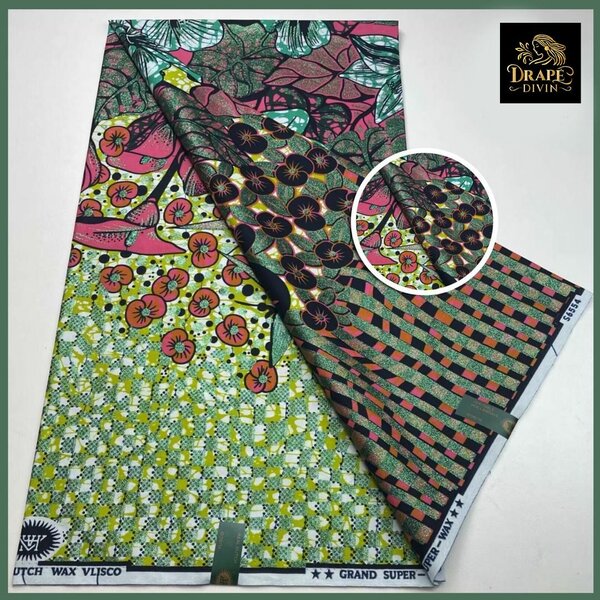 Pagne Grand Super wax cire brillante avec paillettes