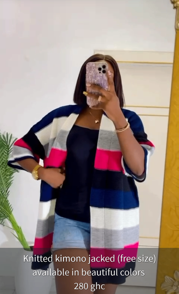 Knitted kimono jacket