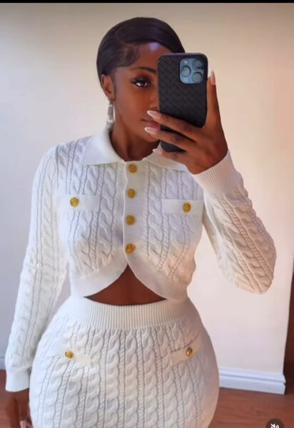 Ensemble en maille blanc élégant