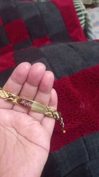 Титановые браслеты, комплект с напылением золота, проба 925.