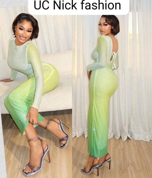 Robe dos nu élégante verte